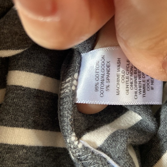 Grey & White Stripe Ann Taylor Loft Cotton Casual Mini Skirt Striped Medium - Picture 5 of 5